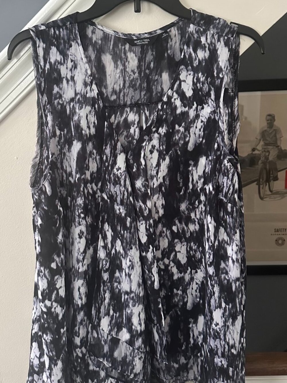 Simply Vera Vera Wang Sleeveless Tie‑Dye Blouse – Size XL